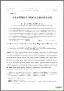 A study of mineral inclusions in emeralds from Malipo, Yunnan Province, China